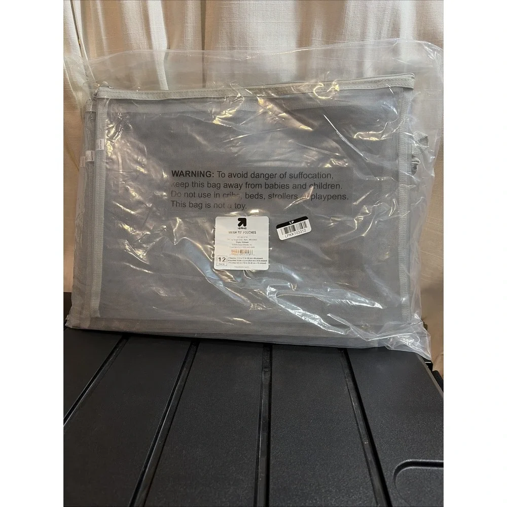 12 Pack Bulk Multipack of Mesh Pouches Gray - up&up (BRAND NEW WITH TAGS)
